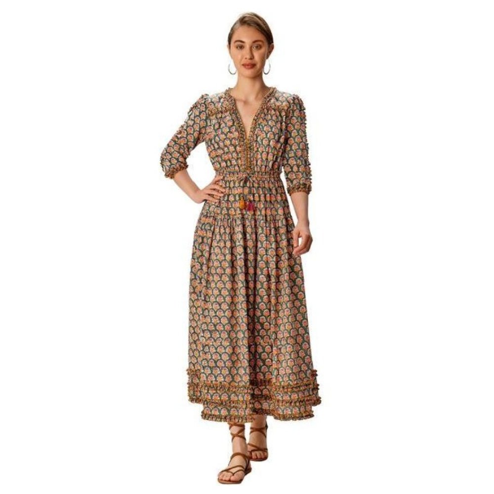 Foral Hand Block Print Cotton Dress